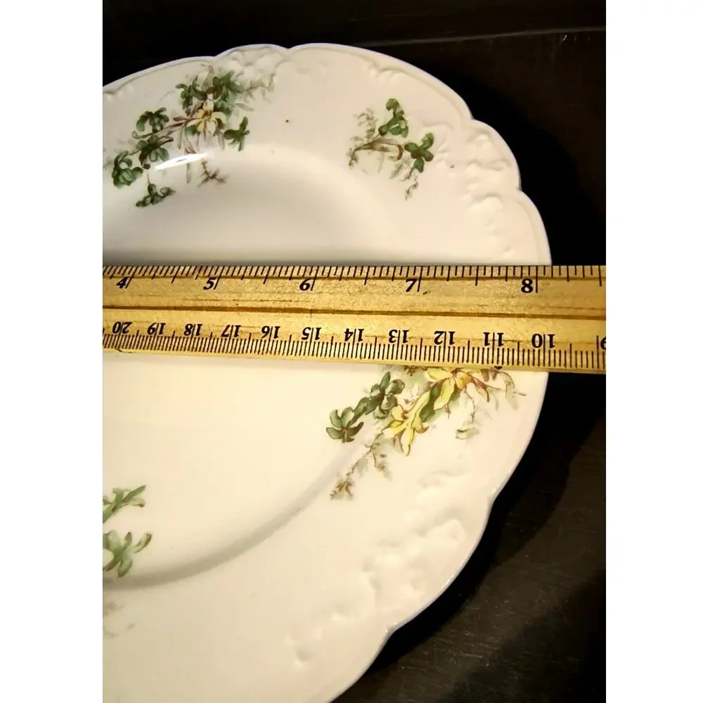 1905.  Salad Dessert Plate A. Lanternier Limoges France  Yellow Wild Flowers